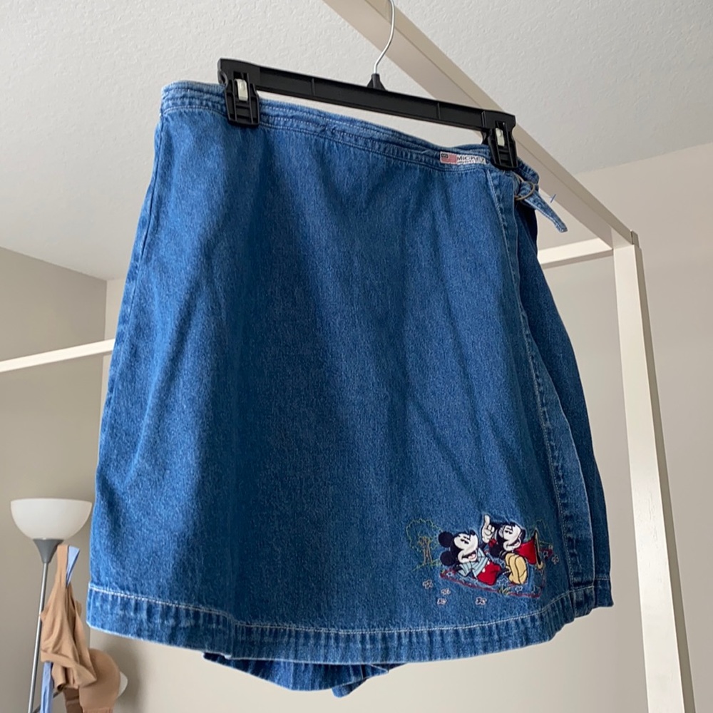 Vintage disney Mickey Minnie jean skort